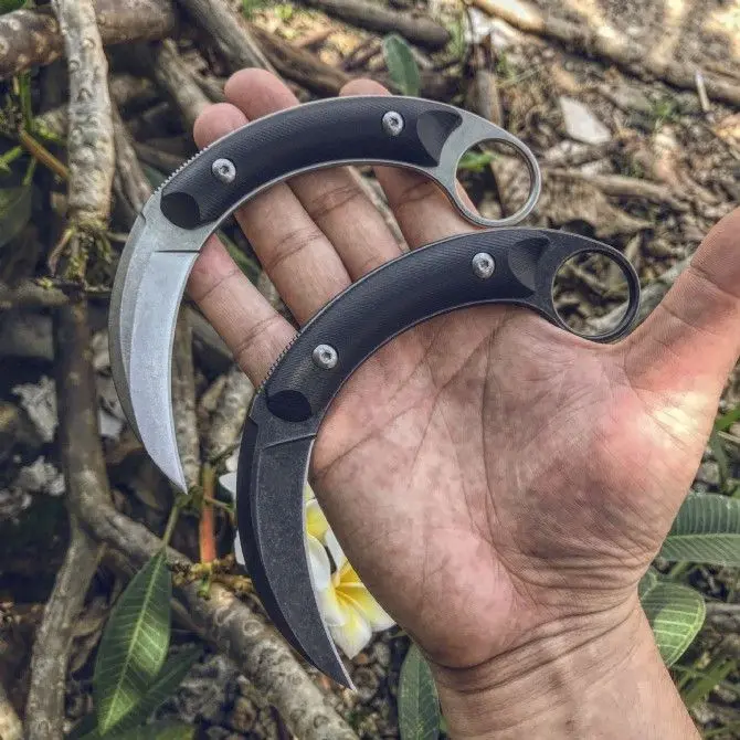 Bas тени для век Мун Karambit коготь с эффектом поношенности 440C лезвие G10 ручка