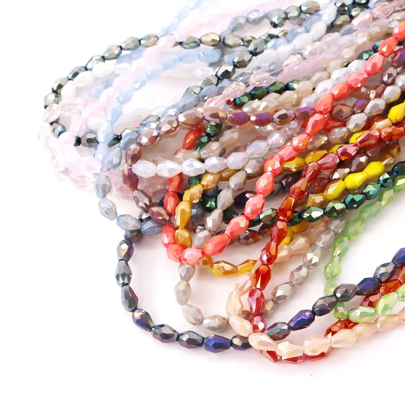 Австрийские стеклянные бусины с вертикальным отверстием для рукоделия 98 шт. 3x5 мм