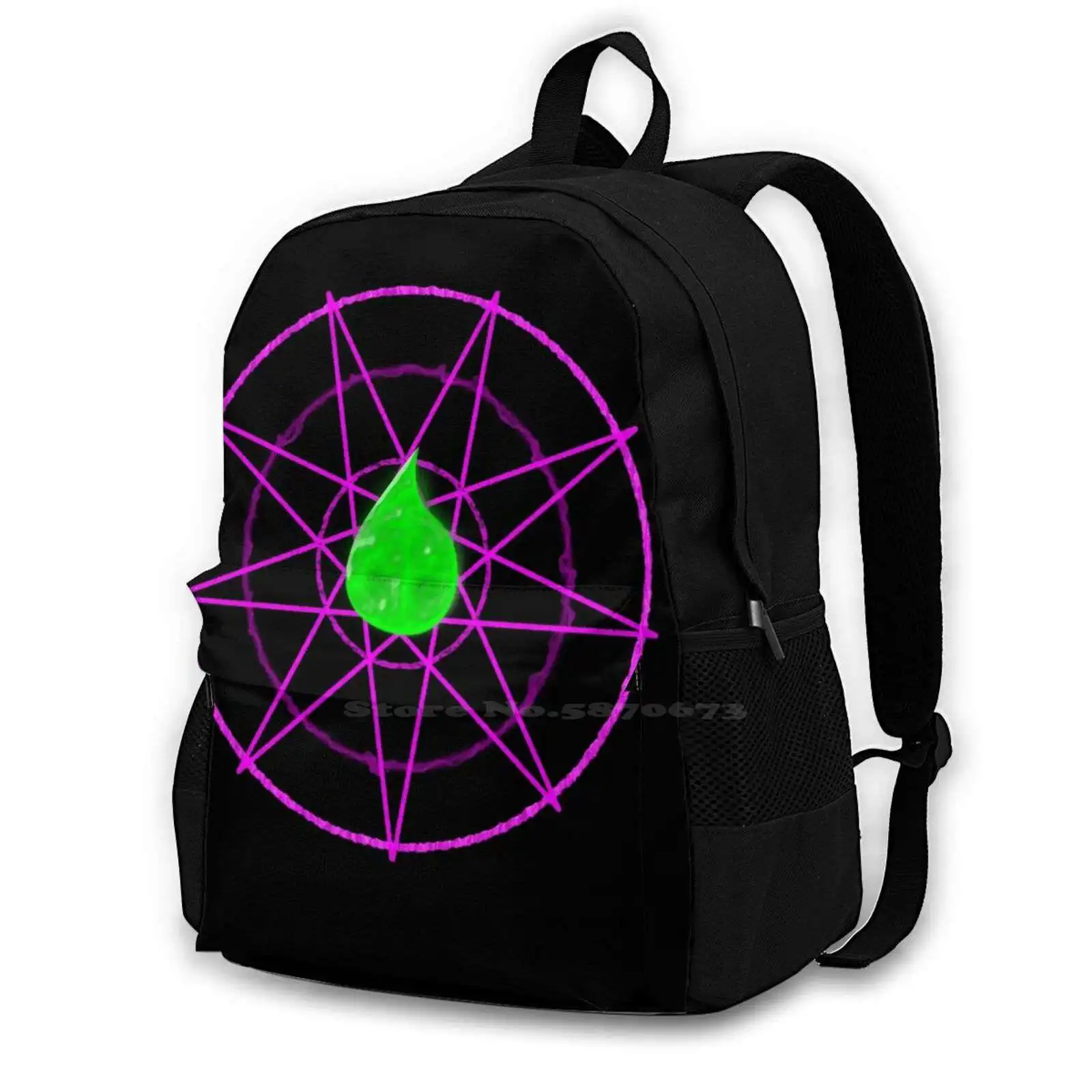 

Glurplet School Bag Big Capacity Backpack Laptop 15 Inch Slurp Slurpaglurp Gaming Twitch Tv Nonagram Circle Three 3 Occult