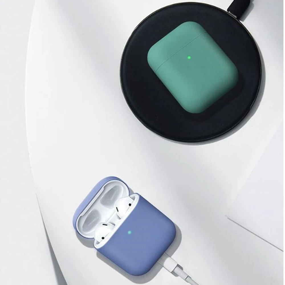 

Original Case For Apple Airpods1/2 Wireless Bluetooth Earphone cover Candy Color Box Soft silicone Cute Covers Air Pod Pro cases