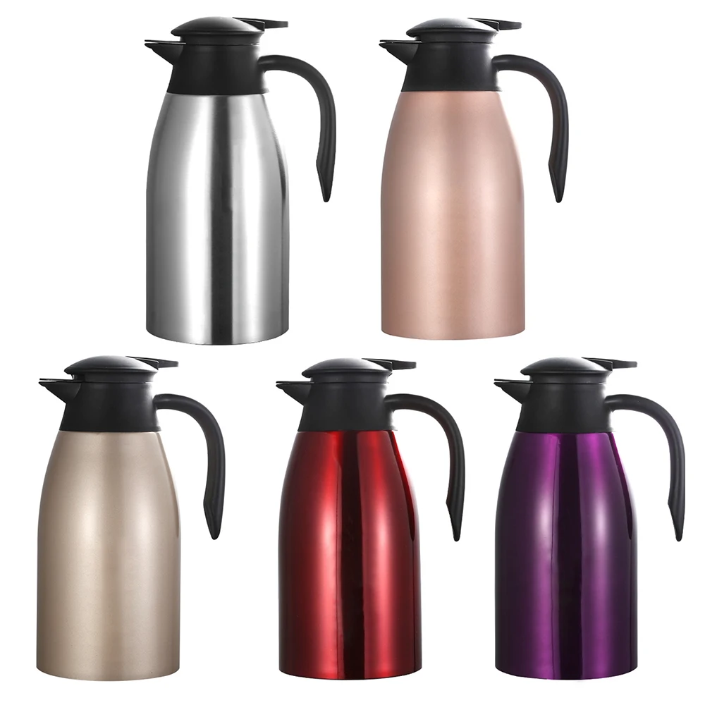 

Термобутылка из нержавеющей стали, фотоемкость для кофе, чая, двойная стенка, изолированные вакуумные фляжки, дорожный Carafe-2L чайник для воды