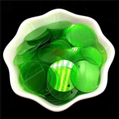 Transparent green Матовые блестки 20 мм большие круглые свободные блестки Lentejuelas рукоделие Рукоделие Шитье ПВХ пайетки женские аксессуары для одежды 30 г - Цвет: Transparent green