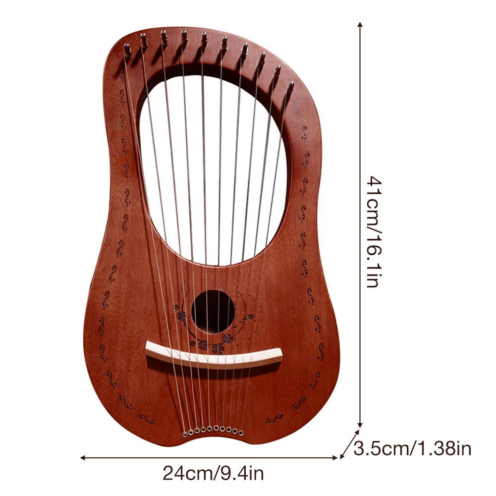 10 струн дерева Lier Harp металлическая ловушка красное дерево Lyre струна