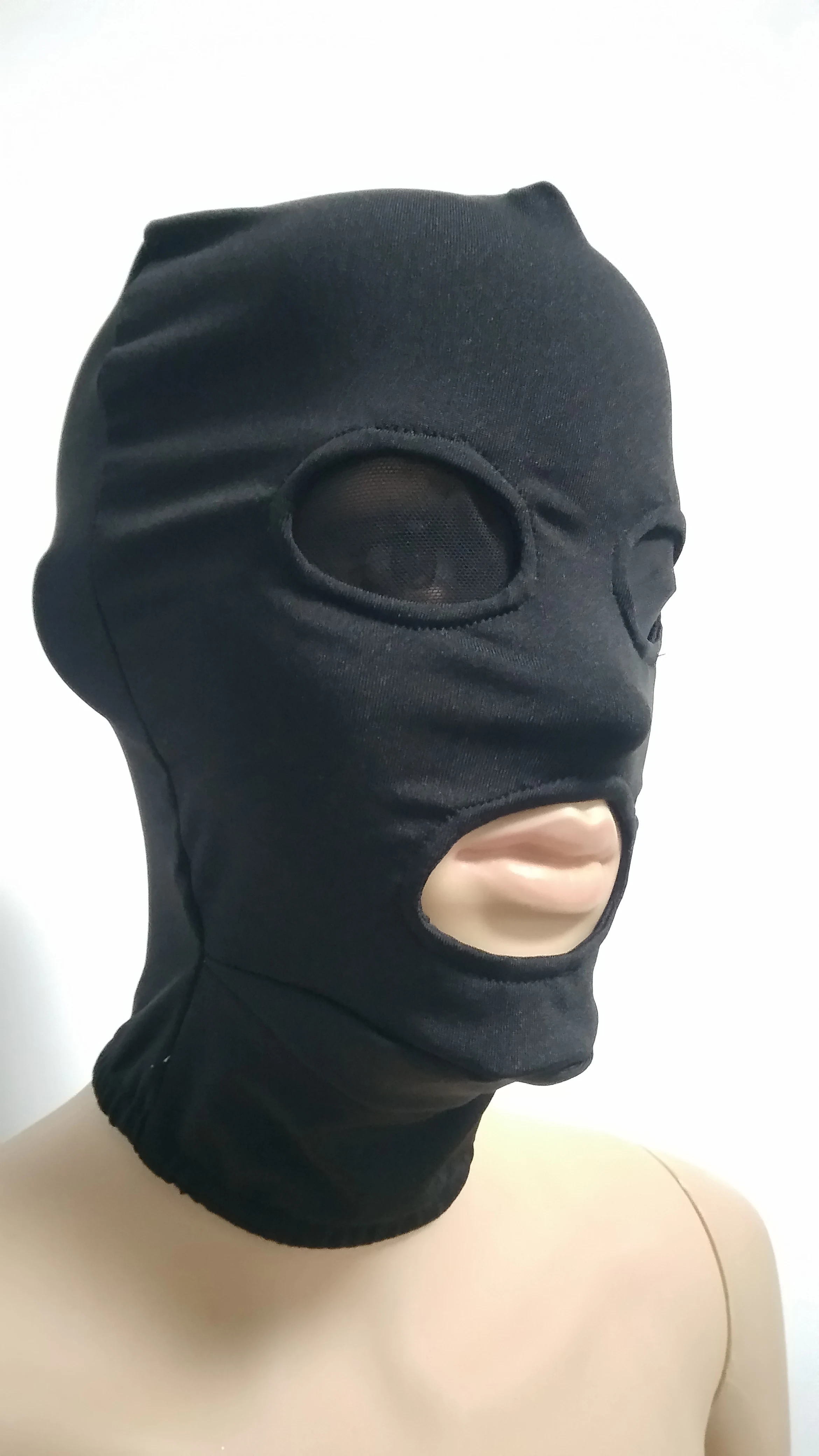 

Black Mask hood open mesh eyes mouth Adult unisex Zentai Costumes Party Accessories Halloween Masks Cosplay