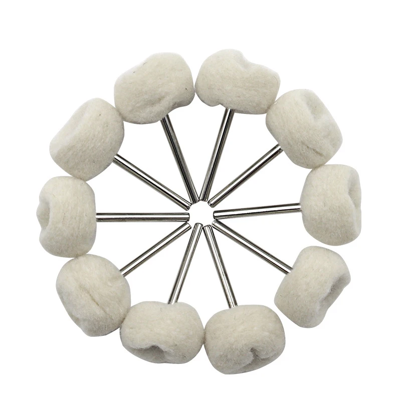 

10 шт. 2,35/3 мм шерстяная полировка, аксессуары, шлифовальное полировальное колесо, Шлифовальная головка, сверло, вращающийся инструмент, аксессуары, полировщик