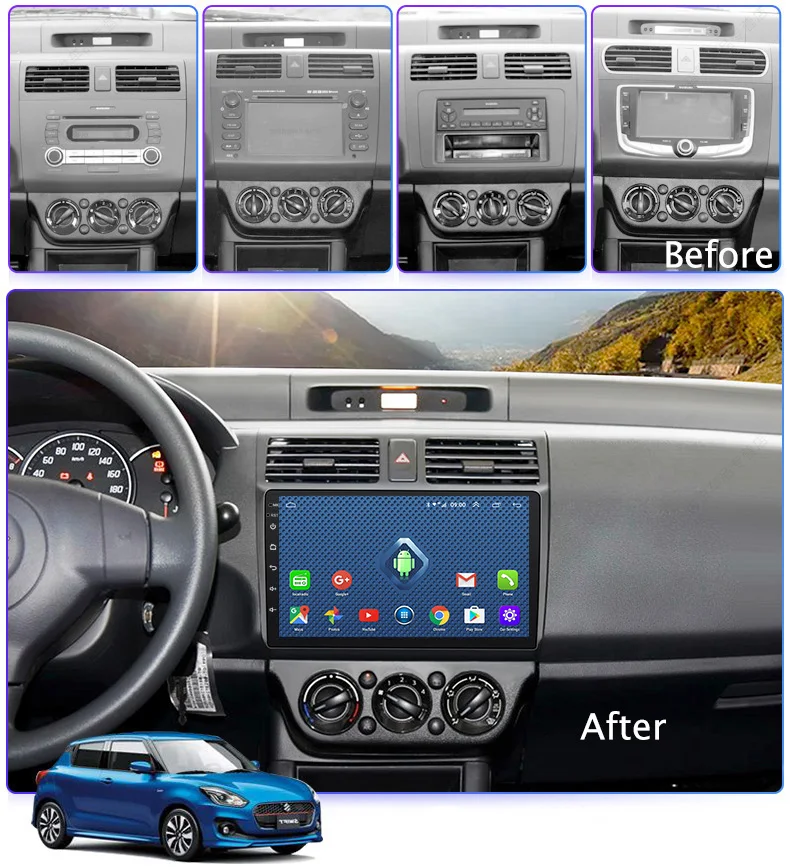 10-дюймовый подходит для SUZUKI SWIFT 2009-2018 Андроид 10.0 автомобильный DVD GPS навигационный плеер стерео аудио хост WIFI радио.