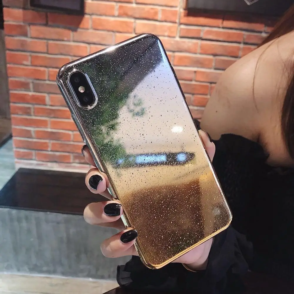 KISSCASE лазерный цветной ПК телефон чехол для iPhone 6 6S 7 8 Plus Funda дождевик покрытие XS XR MAX
