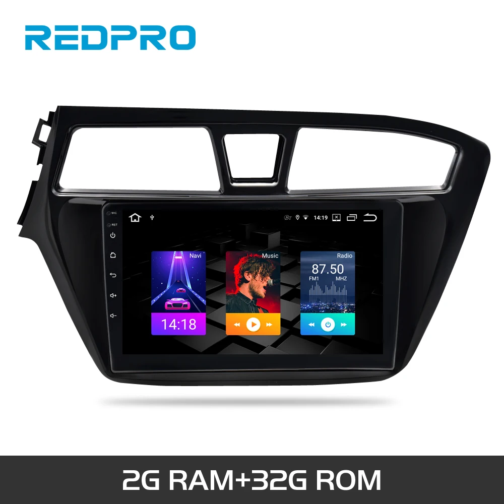 without dsp Ips 4G ram Android 9,0 автомобильный стерео радио плеер для hyundai I20- gps навигация Авто wifi FM аудио Bluetooth Мультимедиа - Цвет: without dsp