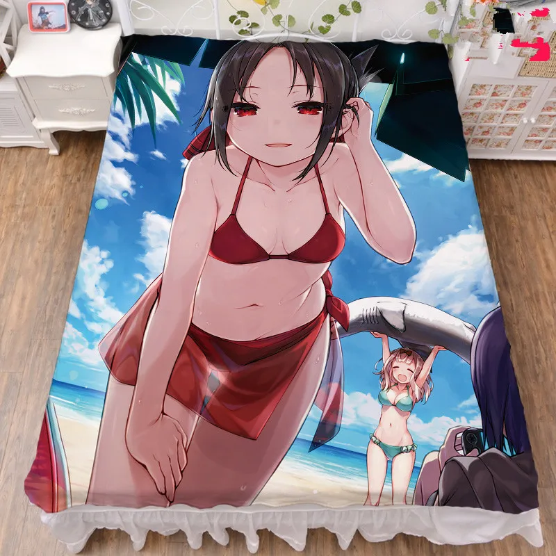 Обновленная японская аниме-постельная простыня и фланелевое одеяло Coscase Kaguya-sama: