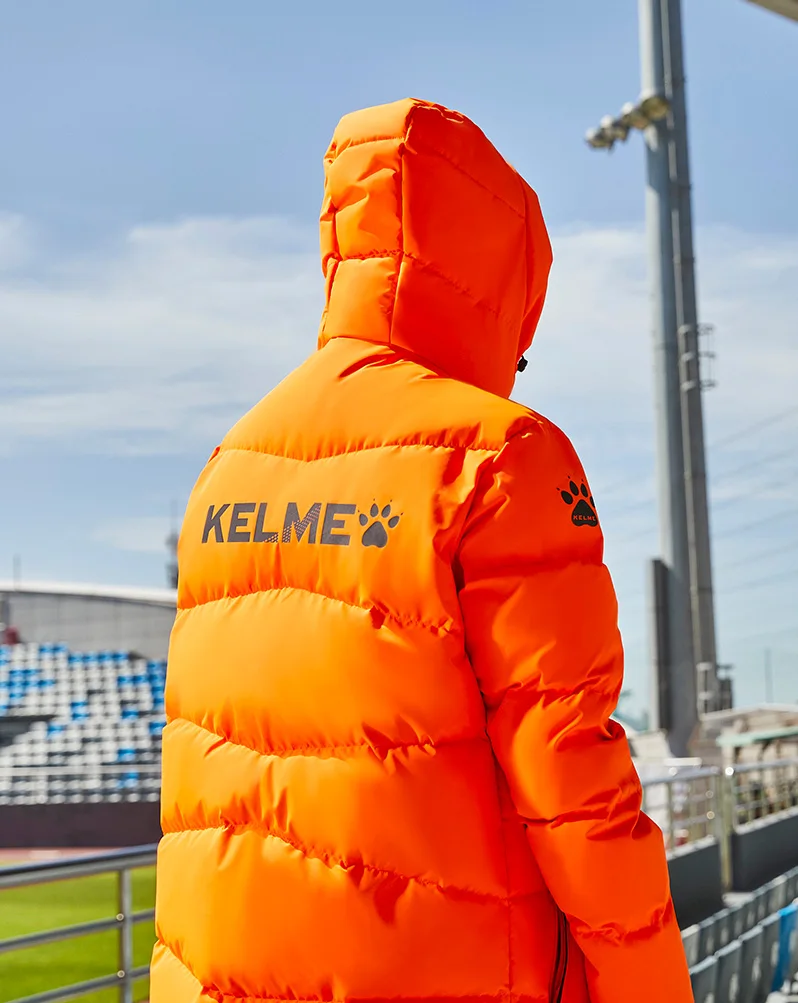 Длинная Куртка KELME с капюшоном для мужчин и женщин пуховик на 80% белом утином пуху