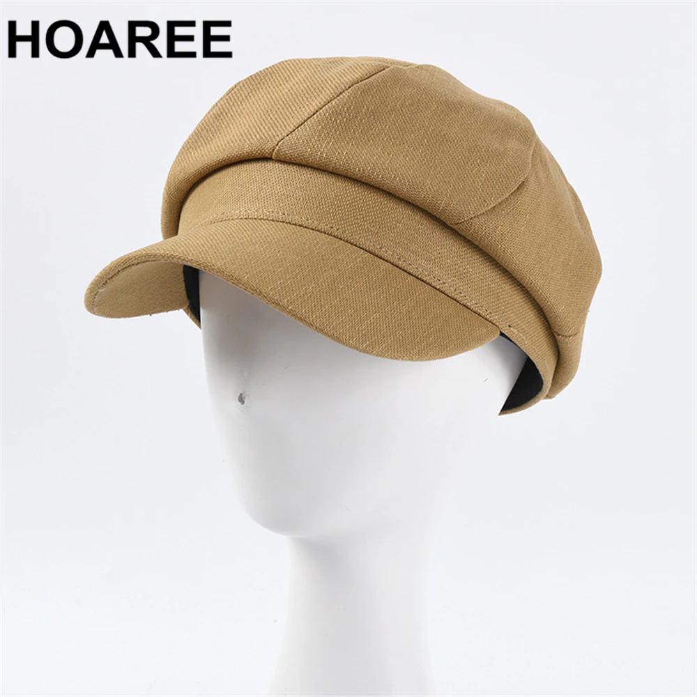 Хлопковая кепка газетчик HOAREE осенне зимние шапки в британском стиле для женщин