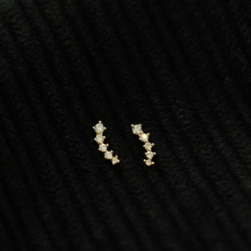 Золотые серьги-гвоздики с шипами 9k настоящие твердые золотые серьги ювелирные