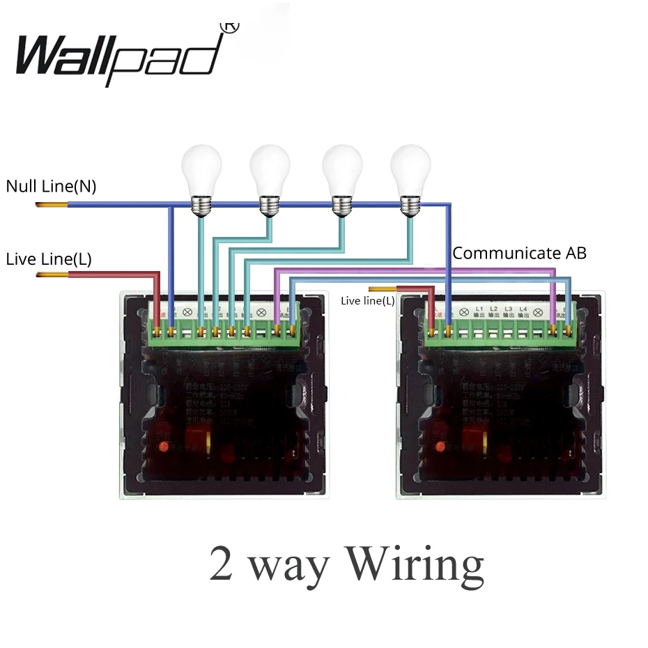 3 Gang 2 Way настенный сенсорный выключатель Wallpad переключатель включения/выключения