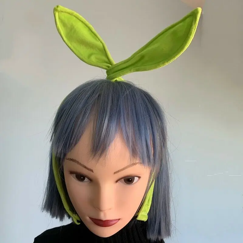

Повязка для волос с изображением героев аниме, повязка на голову с зелеными кроличьими ушками, аксессуары для косплея, украшение для волос