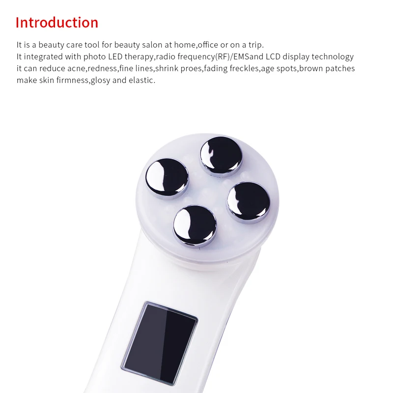 Аппарат для косметологии лица 5 в 1 радиочастотный светодиодный фотонный прибор
