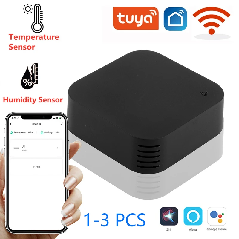 

Tuya WiFi Infrared Rays Remote Controls Temperature Humidity Sensors APP/Voice Control Compatible with Alexa Google Home