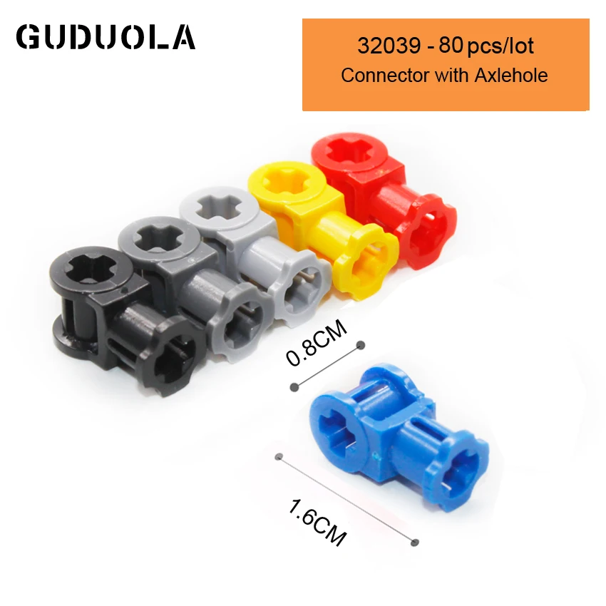 

Guduola Parts 32039 Connector with Axlehole Building Block MOC Part Connector Accessories Assembly Educational Toys 40pcs/LOT