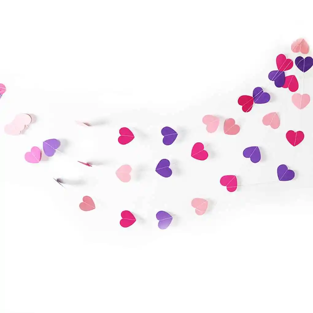 Бумажная гирлянда в форме сердца с пятиконечными звездами 4 м подвесной баннер