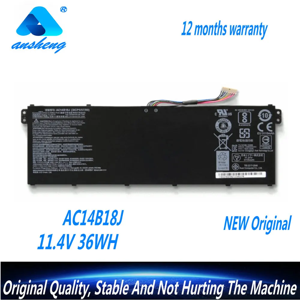 Оригинальный аккумулятор для ноутбука AC14B18J AC14B13J Acer Aspire ES1-511 ES1-512 V3-111P CB3-531 311 TravelMate