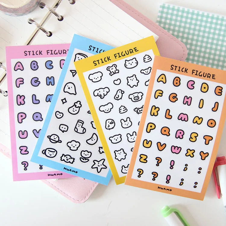 

Simple Cute Letter Animals Label Sticker Cell Phone Case Laptop creative DIY Sealing Decorative Stickers Scrapbooking Stationery