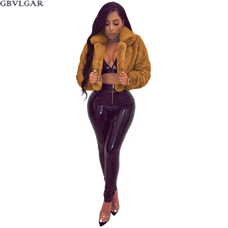 

Осенне-зимняя женская укороченная куртка, пушистые пальто из искусственного меха, меховые куртки с искусственным мехом, пальто с открытой с...