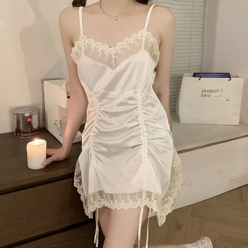 2021 New Fashion Sexy Women Lace Sleepdress Comfortable Lingerie Nightgown Sleeveless Nighty Sleepwear Female Summer Dress Gifts