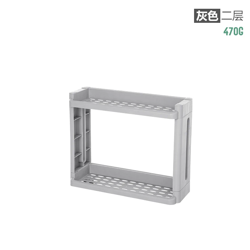 2 layer -Gray Кухня стеллаж для хранения холодильник боковой рамы 2/3/4 слоя съемный шкив ванная комната стеллаж для хранения полки кронштейн WF9281006 - Цвет: 2 layer -Gray