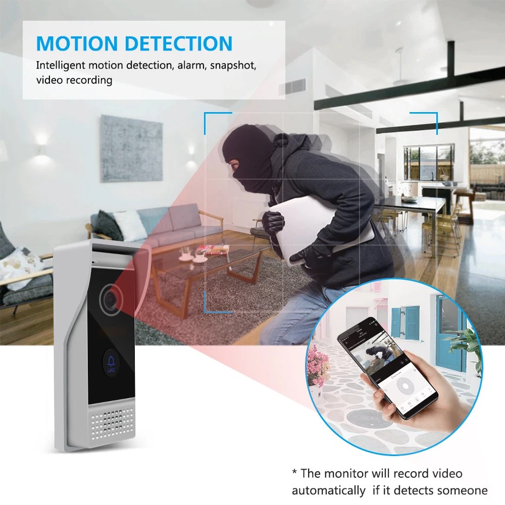 2022 7 Inch Wireless WiFi Tuya Smart Video Intercom for Home System Doorphone with 720P Doorbell Camera,Remote Unlock enlarge