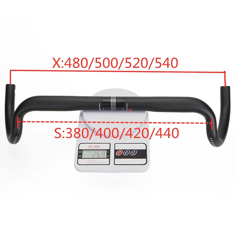 Купи New Carbon Gravel Handlebar 380/400/420/440mm Big Flare Bar Cycle Cross Road Bike 25 Degree Fiber Bicycle за 2,245 рублей в магазине AliExpress