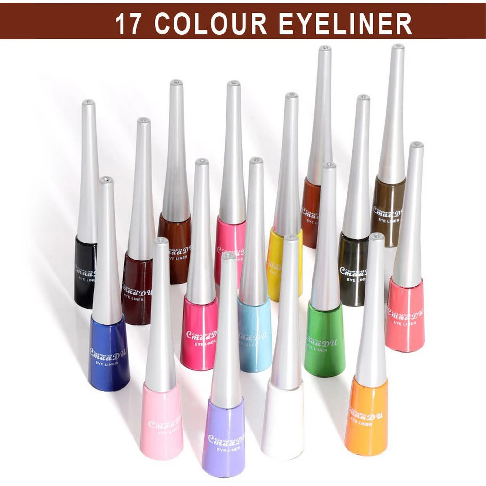 

17 Color Eyeliner Colorful Neon Yellow Green Liquid Eyeliner Long-lasting Quick Dry Matte Eyeshadow Without Smudging Cosmetics