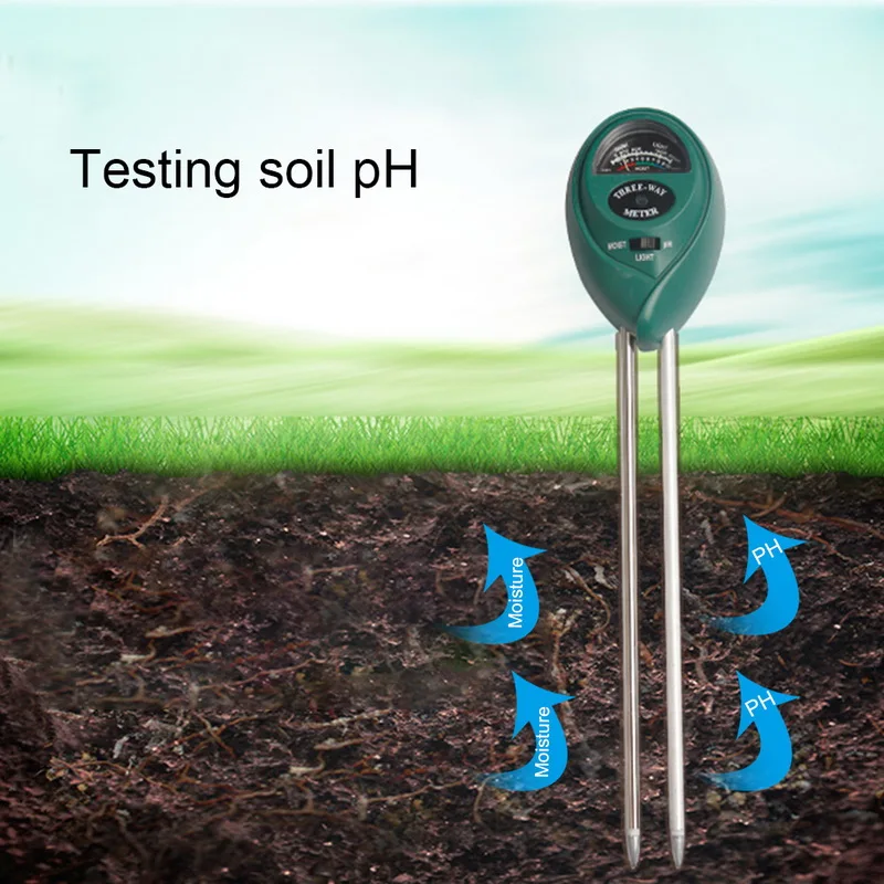 3 in 1 Plant Flowers Soil PH Tester Moisture Measuring humidity Light Meter Hydroponics Analyzer Gardening Detector Hygrometer |