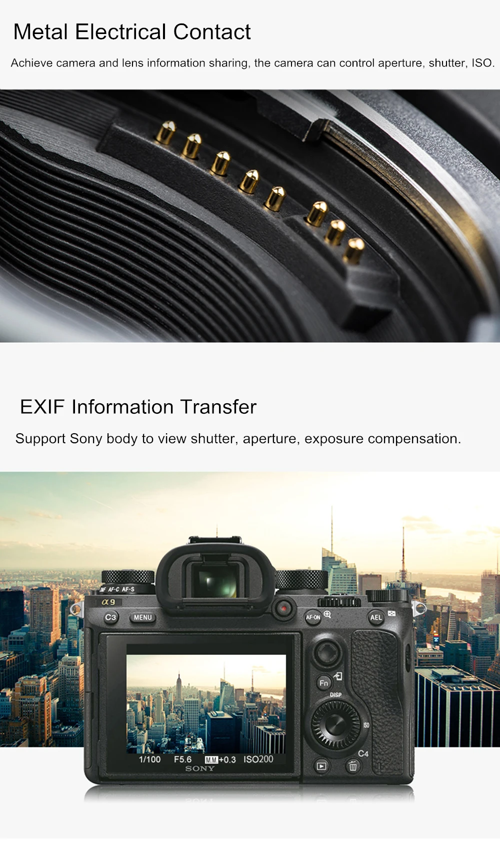 Адаптер Viltrox EF-NEX IV с автофокусом для объектива Canon EOS EF EF-S для sony E NEX Full Frame A9 AII7 A7RII A7SII A6500 A6300