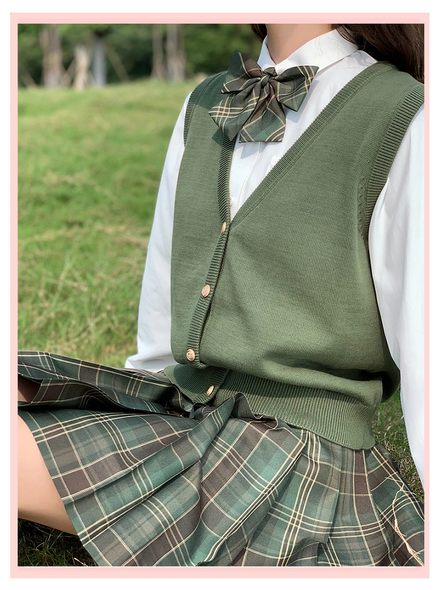 

[Morinaka] Girls Short / Long Sleeve High Waist Pleated Skirts Plaid Skirts Women Dress For JK School Uniform Students Clothes