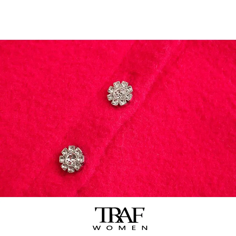 Женский вязаный кардиган с пуговицами V-образным вырезом и длинным рукавом |