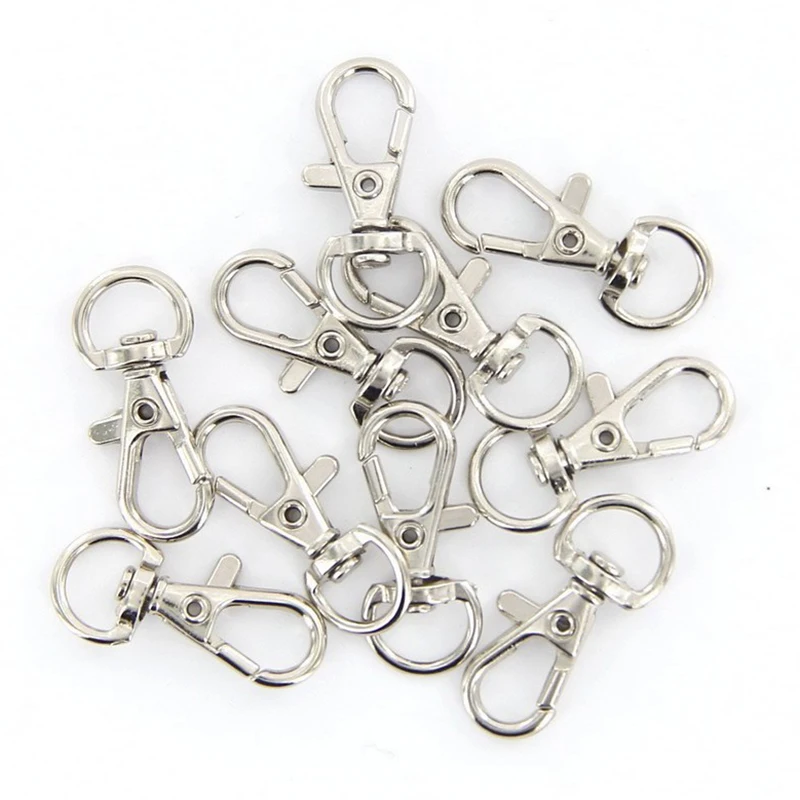 

10 Pcs/Lot Metal Carabiner Clip Style Spring Key Chain Key Ring Silver Color Steel Hanger Ring Useful Decoration