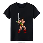 Мужская футболка Rastan Pixel Art, персонализированная рубашка с круглым вырезом, с защитой от морщин, комичная, летний тренд