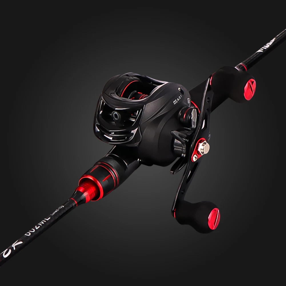 

6.8FT/7.8FT Baitcasting Fishing Rod M ML L Power Lure Rods Carbon Casting Fishing Rod and 17+1BB Baitcasting Reels Set