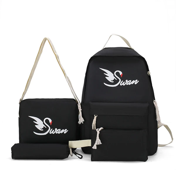 2 school bag JZYZQBX школьный рюкзак для девочек 4 шт./компл. школьная сумка для девочки студенческие рюкзаки холщовые школьные сумки mochila escolar - Цвет: 2 school bag