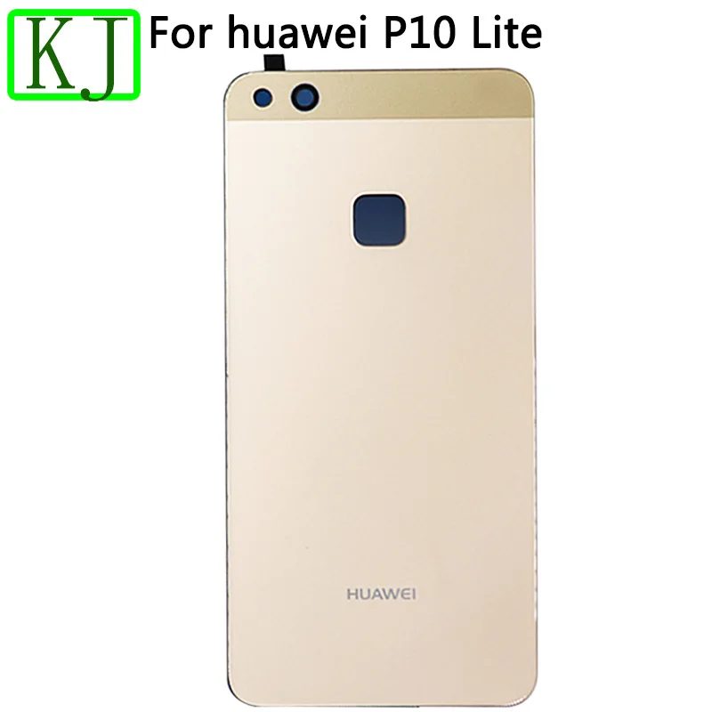 Для HUAWEI P10 Lite крышка батареи Задняя стеклянная дверная панель с клеем для P10 lite задняя крышка Корпус чехол - Цвет: Gold