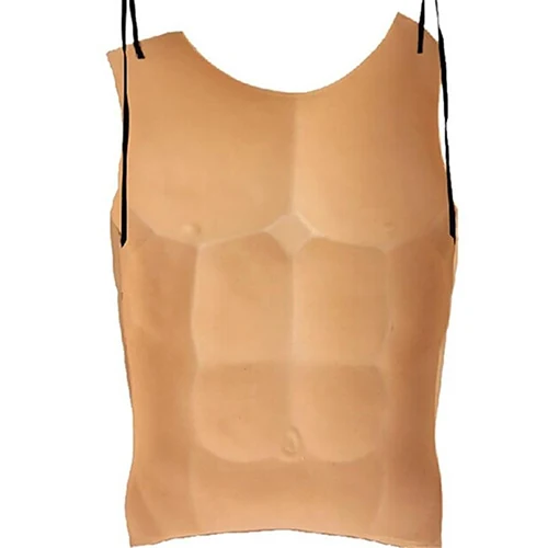 Realistic Nude Skin Muscle Masquerade Costume Tricky Prop Cosplay Fake Macho Chest | Дом и сад