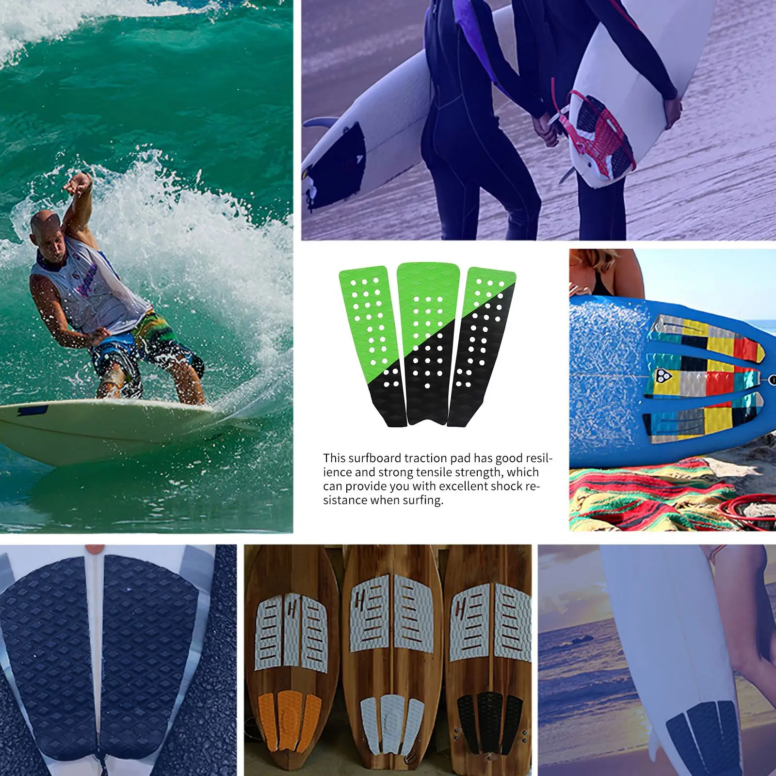 

Surfboard Traction Mat EVA Anti-Slip Anticorrosive Surfing Accessories Kite Surfboard Deck Mat Fishtail Skimming Board Mat