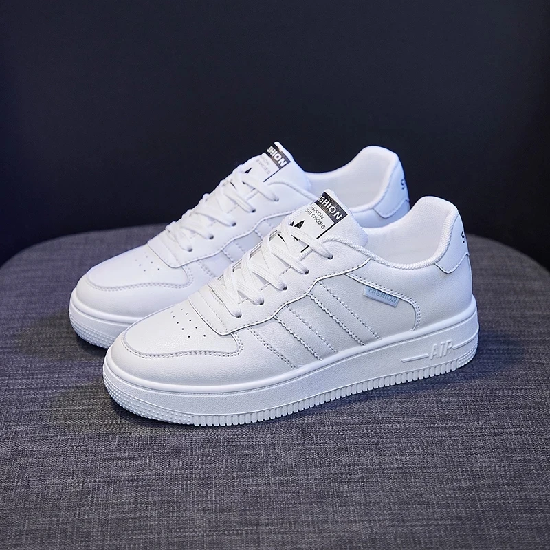 

2021 Women's White Shoes Women Sneakers New Fashion Student Casual Tennis Thick sole Walking Vulcanized Shoes Breathable Flat
