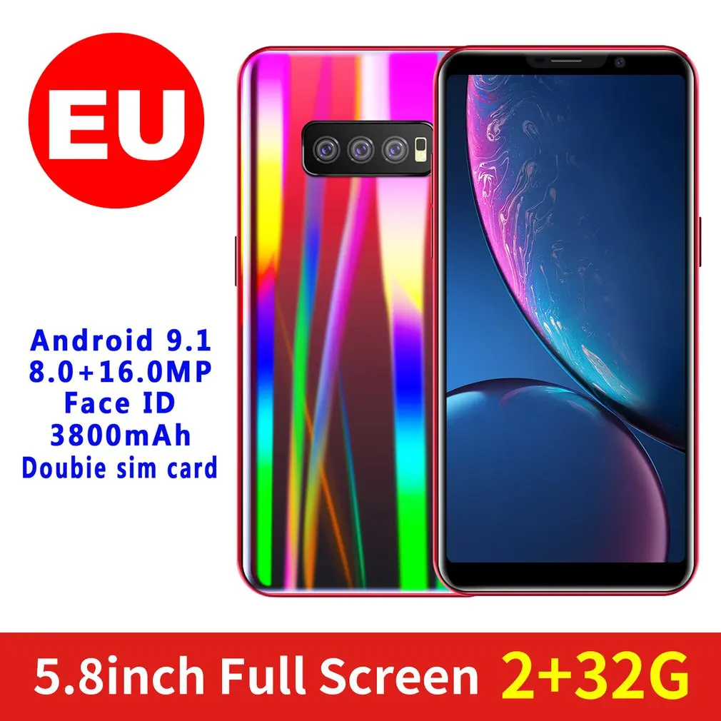 S11 5.8 Inch Tempered Glass Back Cover Smart Phone 2+32Gb Mobile Phone Fingerprint Face Recognition Smartphone