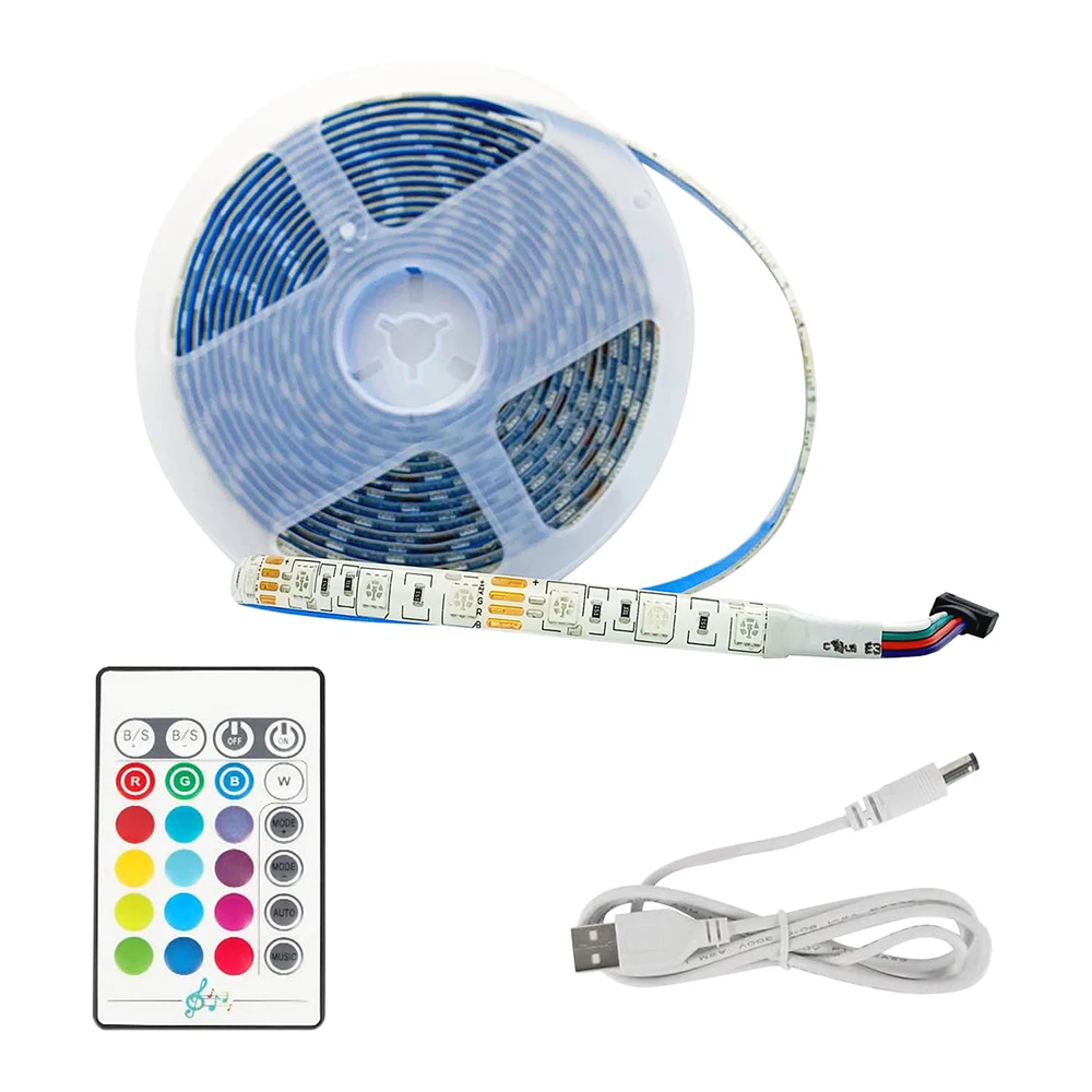 

Waterproof RGB LED Light Strip 16.4ft SMD 5050 Tape Lights Changing Rope Light with Remote for Bedroom Home Kitchen TV Party