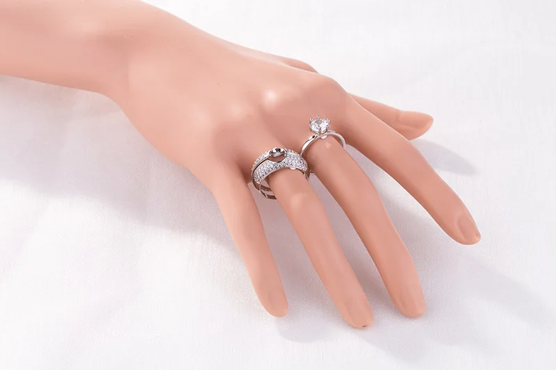 

3 pieces/sets of original design fashionable heart-shaped romantic lady Ring Jewelry zircon Party Gift engagement ring