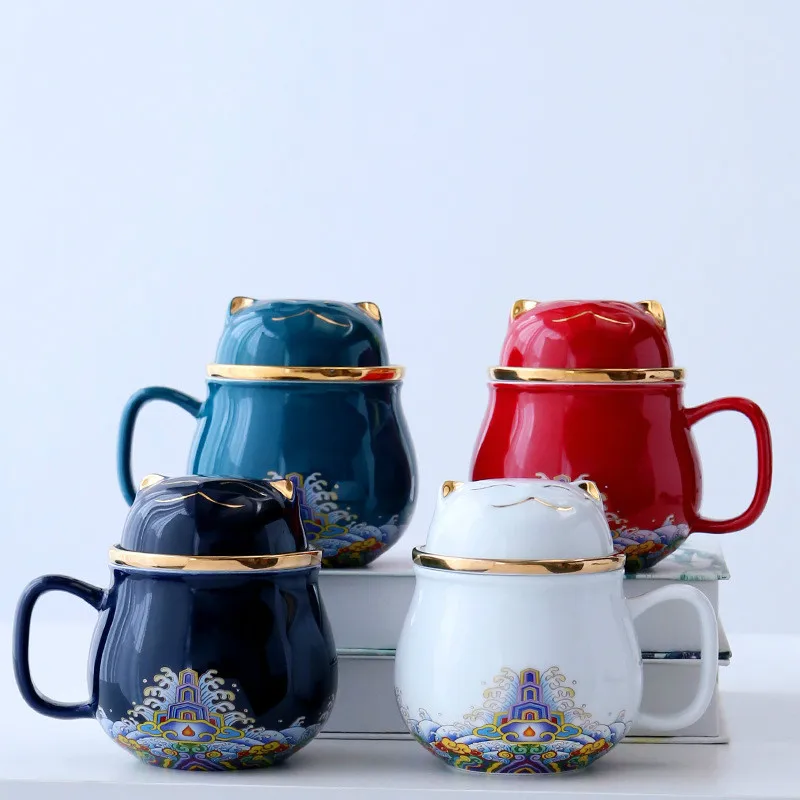 2021 креативная керамическая кофейная кружка в виде кошки портативный офисный