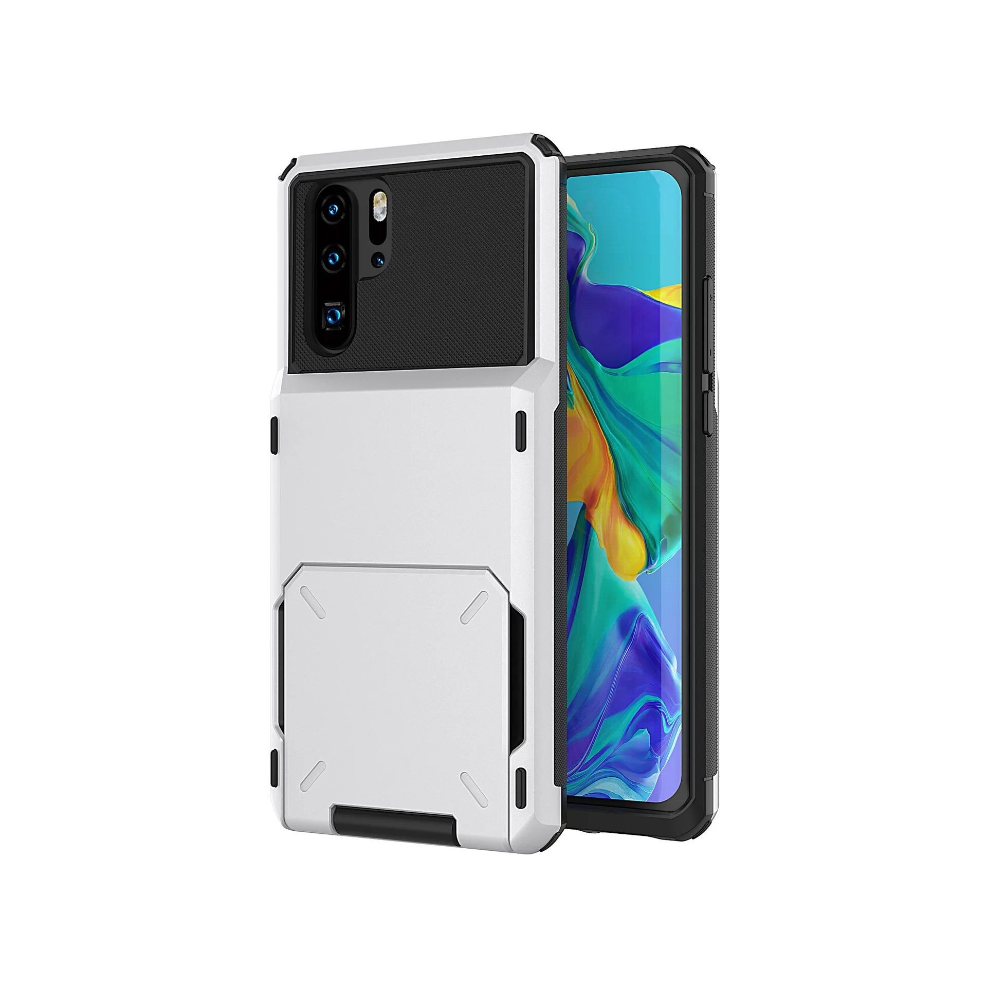 50 шт. для Huawei P30 Pro ударопрочный держатель кредитных карт слот раздвижная дверь