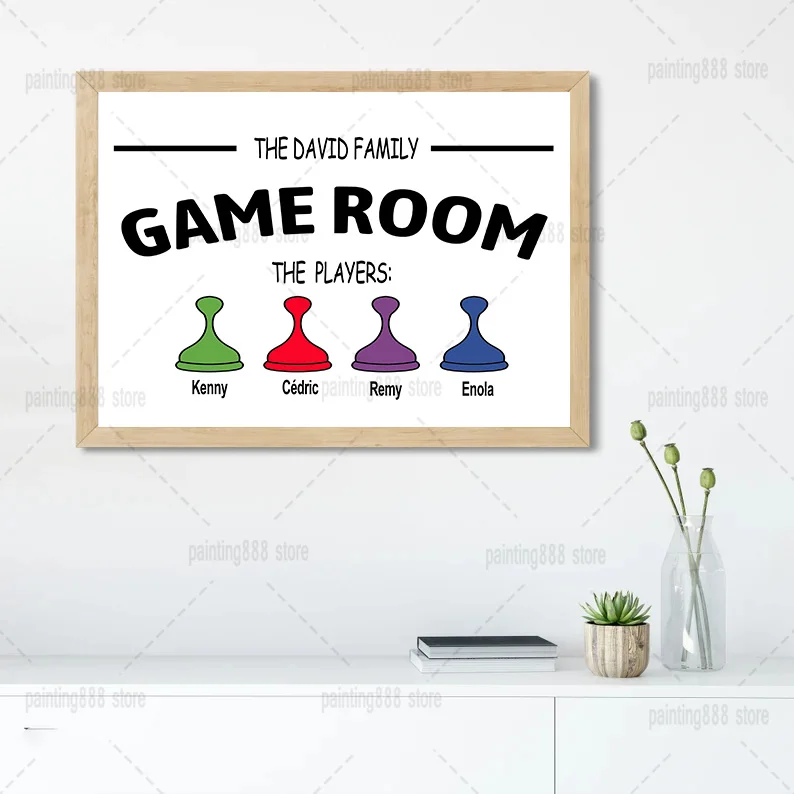 

Custom Family Names Personalized Family Game Room Sign Board Game Geek Gift Unique Home Living Room Décor Family Gifts Wall Art