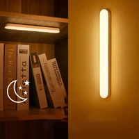 usb rechargeable led human body induction night light wireless long strip cabinet light 1015213050cm night lamp for wardrobe