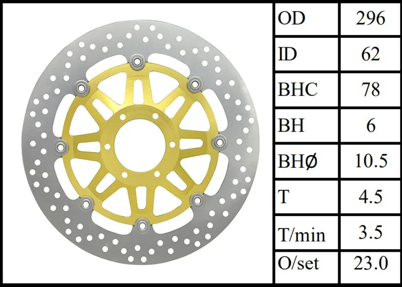 

2PC Motorcycle Left Right Front Brake Disc Rotor for Honda CB400 SF Super Four 92-97 CB600F Hornet 98-99 CBR750 Superaero 1998